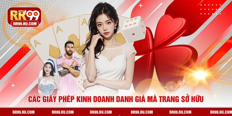 Các giấy phép kinh doanh danh giá mà trang sở hữu